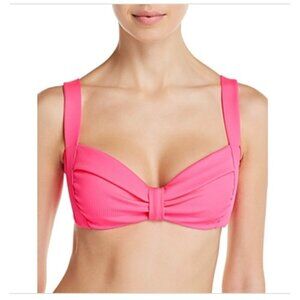 Aqua Womens Ribbed Bikini Swim Top Pink Size XS